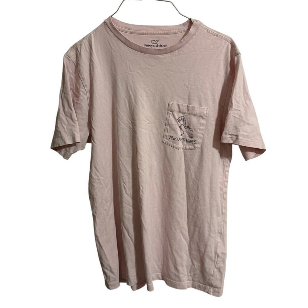 Vineyard Vines 100% Cotton Pink Pocket Summer Graphic Tee